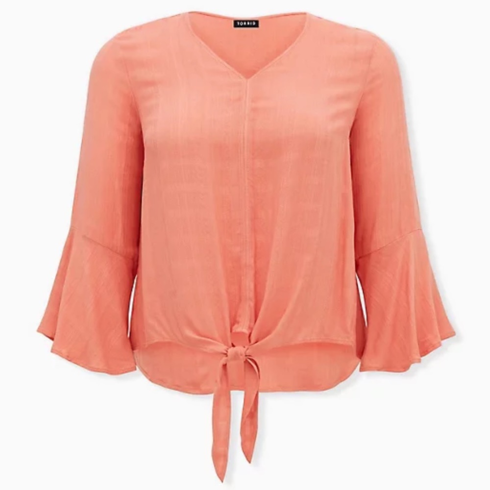 Torrid Textured Woven Tie Front Top NWT